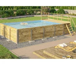 Weka Massivholzpool 595 Gr. 2, ca. B650/H201/T490 cm, Folie Blau