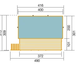 Weka Massivholzpool 595 Gr. 1, ca. B490/H201/T315 cm, Folie Sand/Mosaic