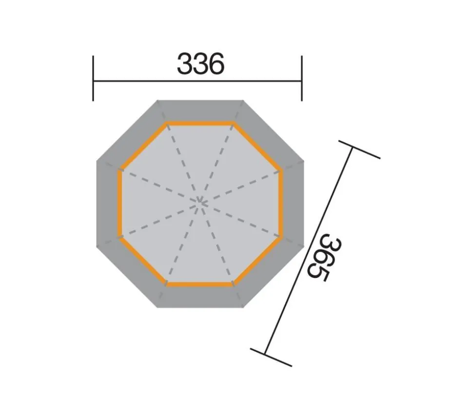Weka Pavillon 234 B, ca. B336/H300/T365 cm