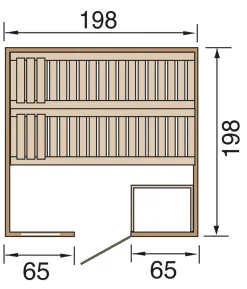 Weka Sauna Bergen mit Glastür und Fenster