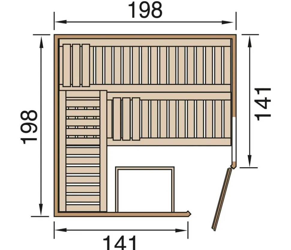 Weka Sauna Cubilis mit Glastür und Fenster