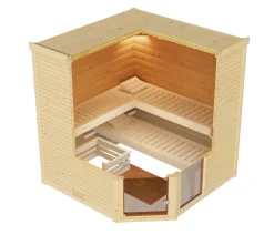 Weka Sauna Cubilis mit Glastür und Fenster