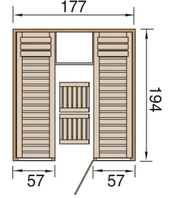 Weka Sauna Kaarina mit Glastür