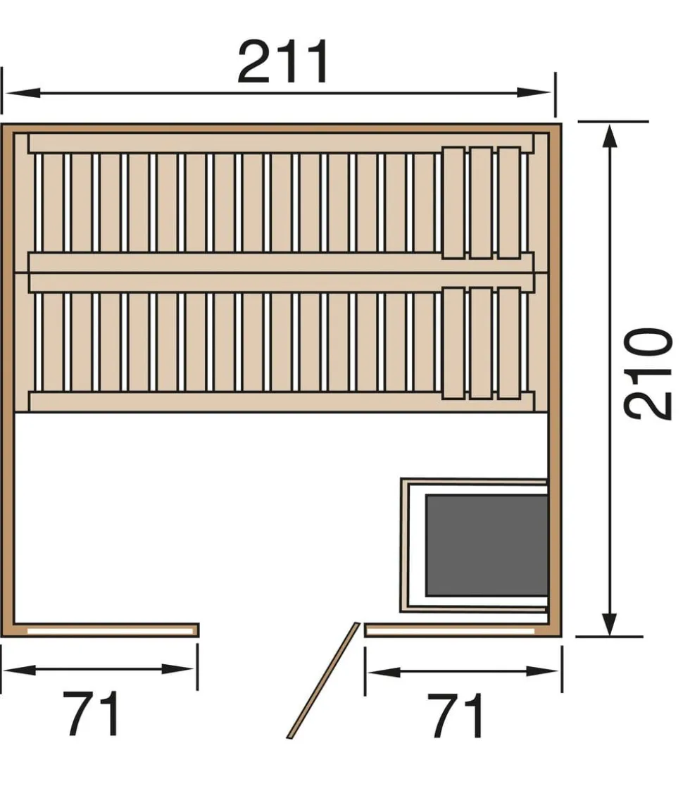 Weka Sauna Kemi Panorama mit Glastür, inkl. Ofen