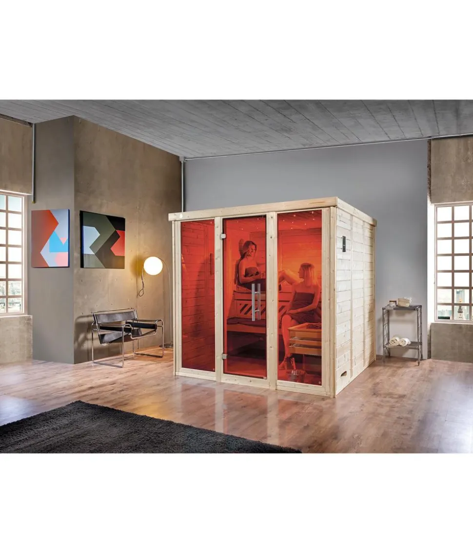 Weka Sauna Kemi Panorama mit Glastür, inkl. Ofen