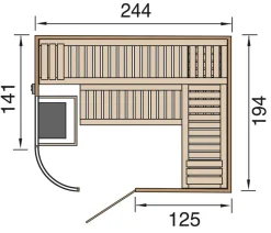 Weka Sauna Sara mit Glastür und Fenster, inkl. Ofen