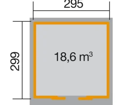 Weka Schiebetürhaus 225 Gr. 2, ca. B315/H238/T335 cm