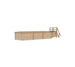 Weka Schwimmbad 594 A, inkl. Technikraum und Holztreppe