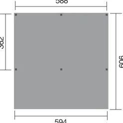 Weka Y-Doppelcarport 612 ohne Dacheindeckung, ca. B592/H250/T606 cm