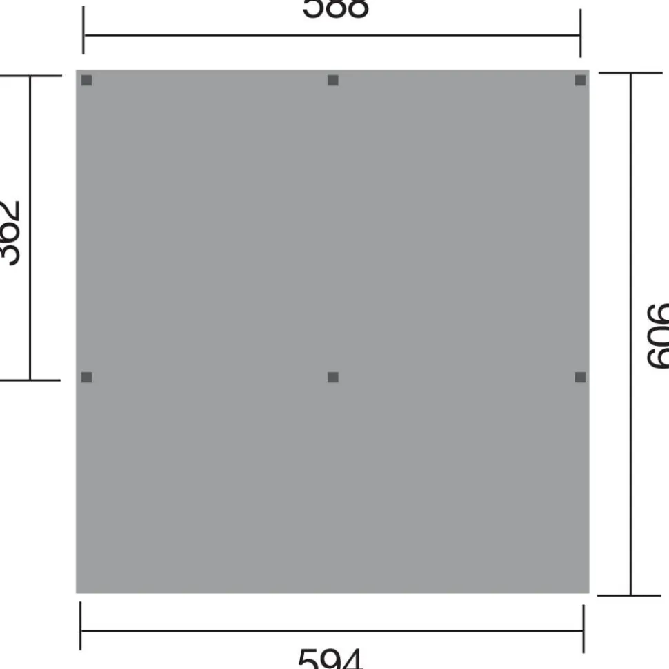 Weka Y-Doppelcarport 612 ohne Dacheindeckung, ca. B592/H250/T606 cm