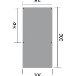 Weka Y-Einzelcarport 612 ohne Dacheindeckung, ca. B306/H250/T606 cm