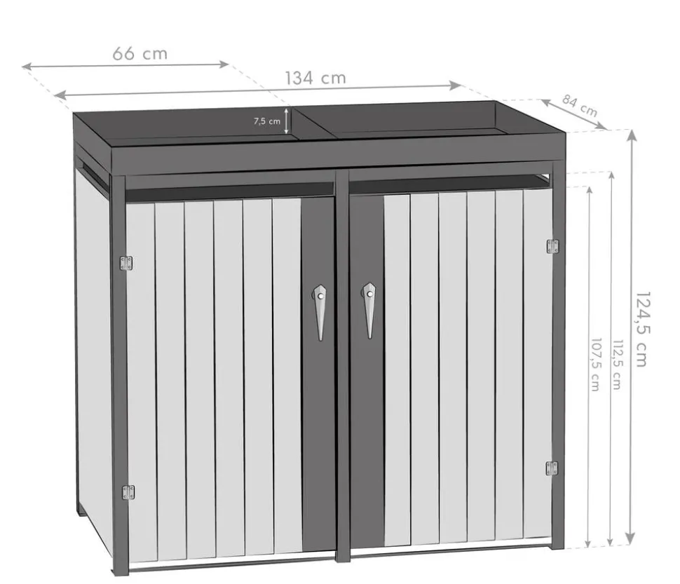 Westmann Mülltonnenbox 240 l, ca. B134/H125/T84 cm