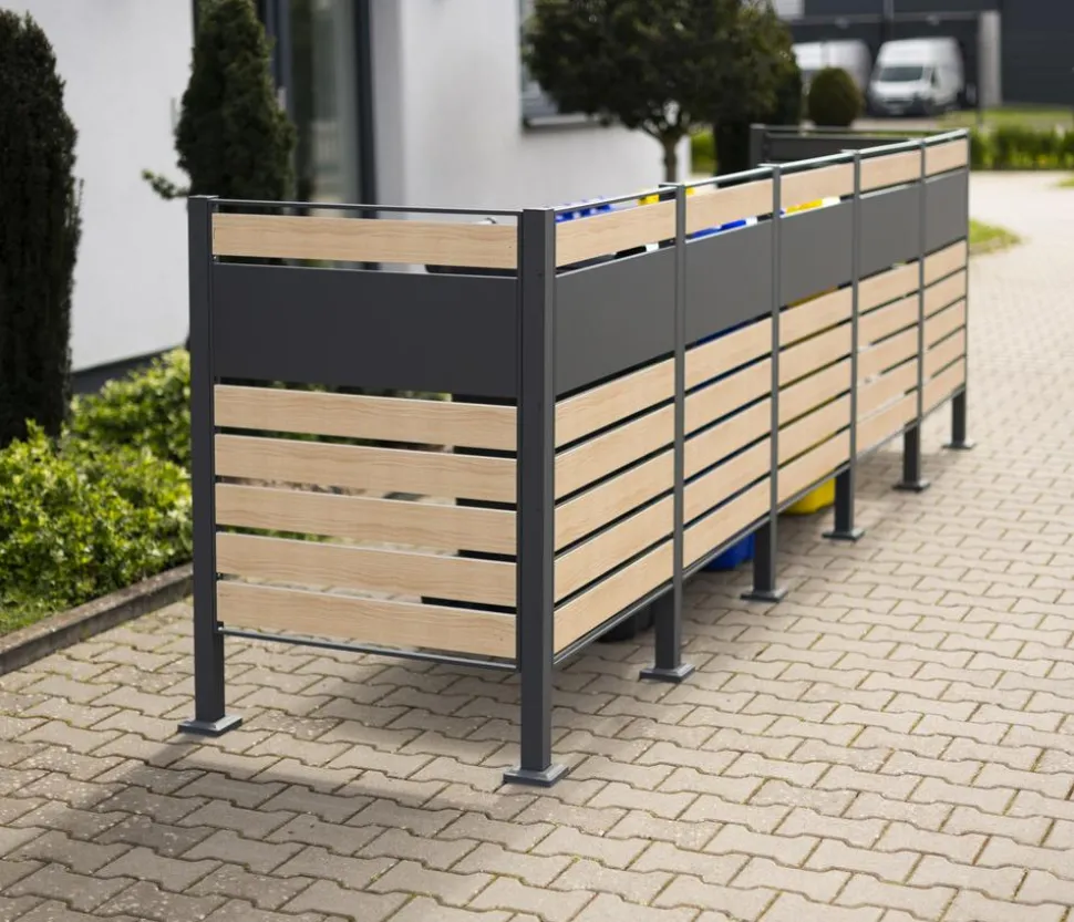 Westmann Mülltonnenverkleidung Planum 5er Box, ca. B410/H120/T90 cm