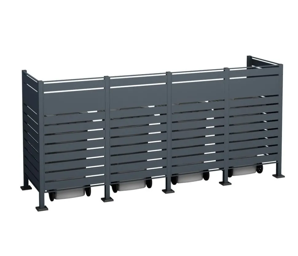 Westmann Mülltonnenverkleidung Planum 4er Box, ca. B330/H150/T90 cm