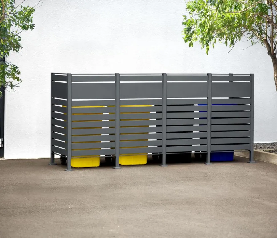 Westmann Mülltonnenverkleidung Planum 4er Box, ca. B330/H150/T90 cm