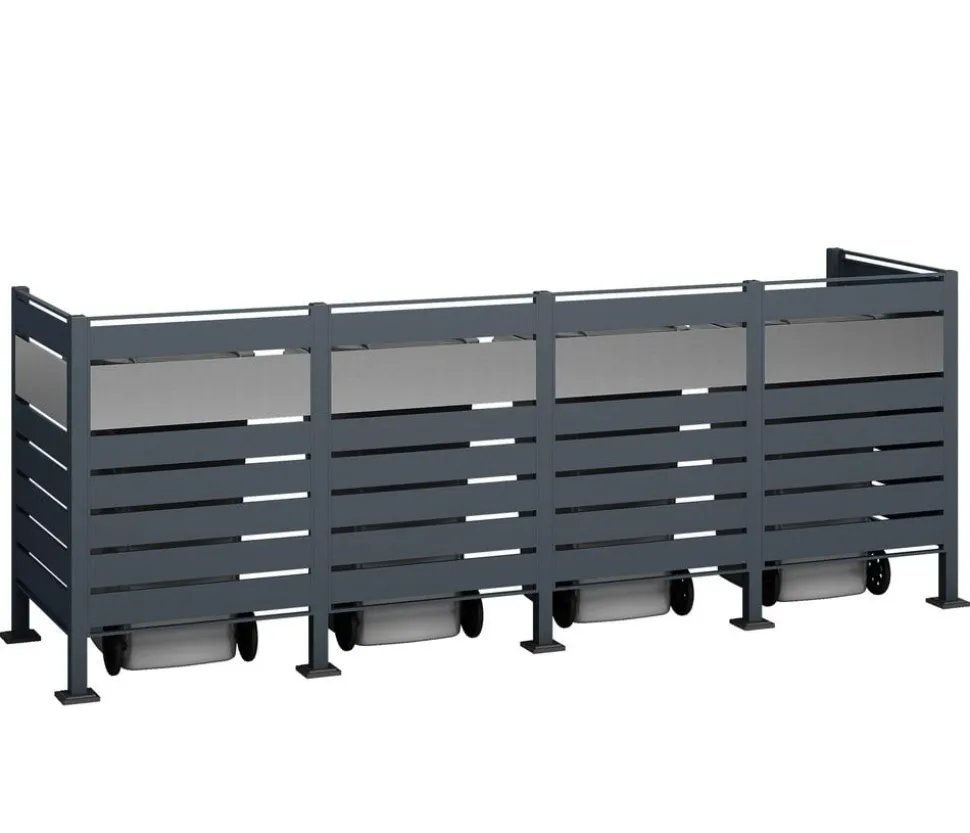 Westmann Mülltonnenverkleidung Planum 4er Box, ca. B330/H120/T90 cm