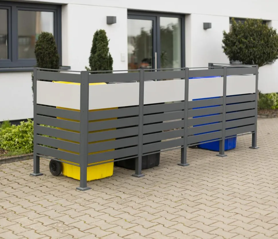 Westmann Mülltonnenverkleidung Planum 4er Box, ca. B330/H120/T90 cm