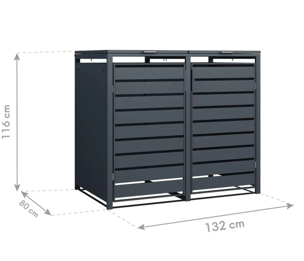 Westmann Mülltonnenverkleidung Planum 2er Box, ca. B170/H120/T90 cm