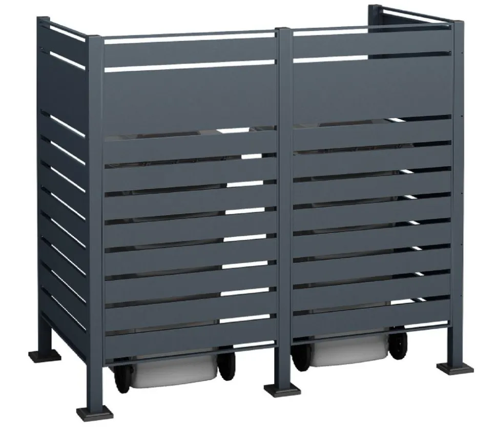 Westmann Mülltonnenverkleidung Planum 2er Box, ca. B170/H150/T90 cm