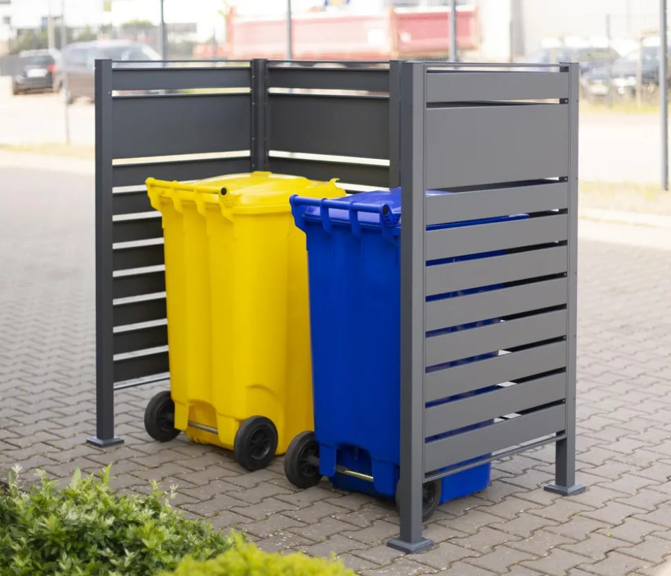 Westmann Mülltonnenverkleidung Planum 2er Box, ca. B170/H150/T90 cm