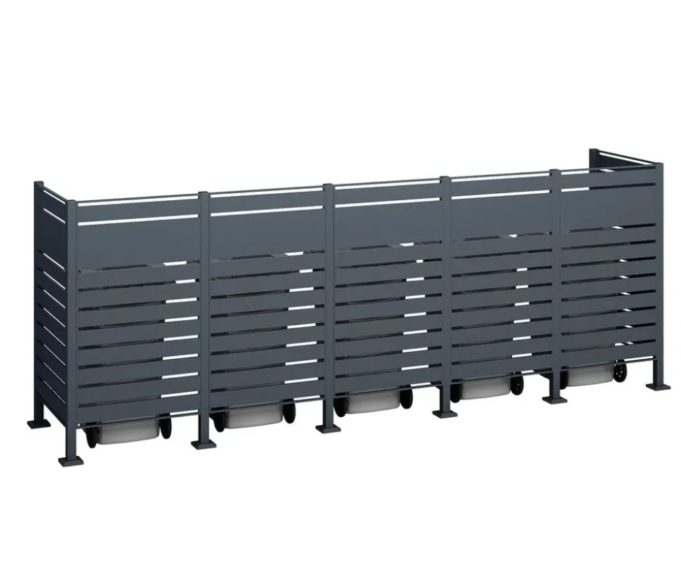 Westmann Mülltonnenverkleidung Planum 5er Box, ca. B410/H150/T90 cm