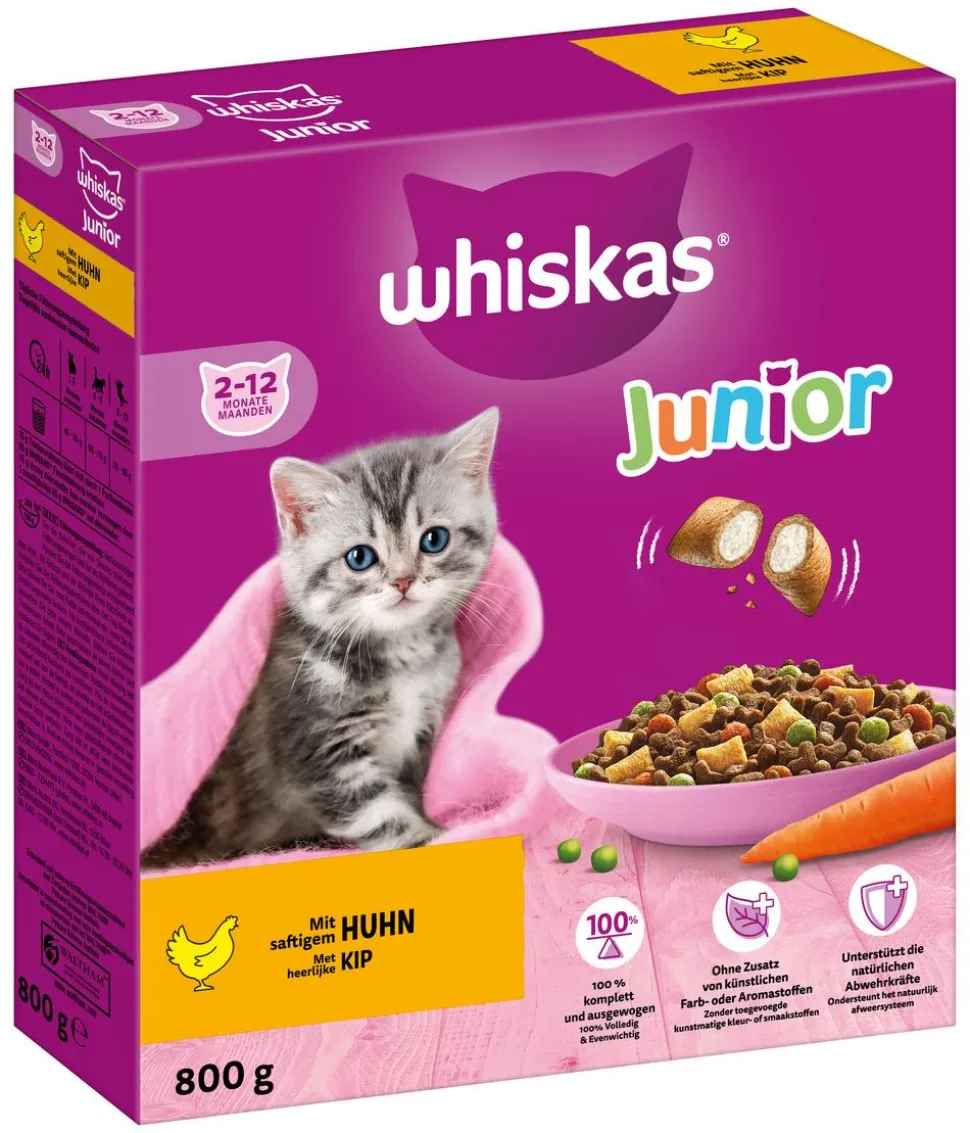 Whiskas® Trockenfutter für Katzen Junior, Huhn