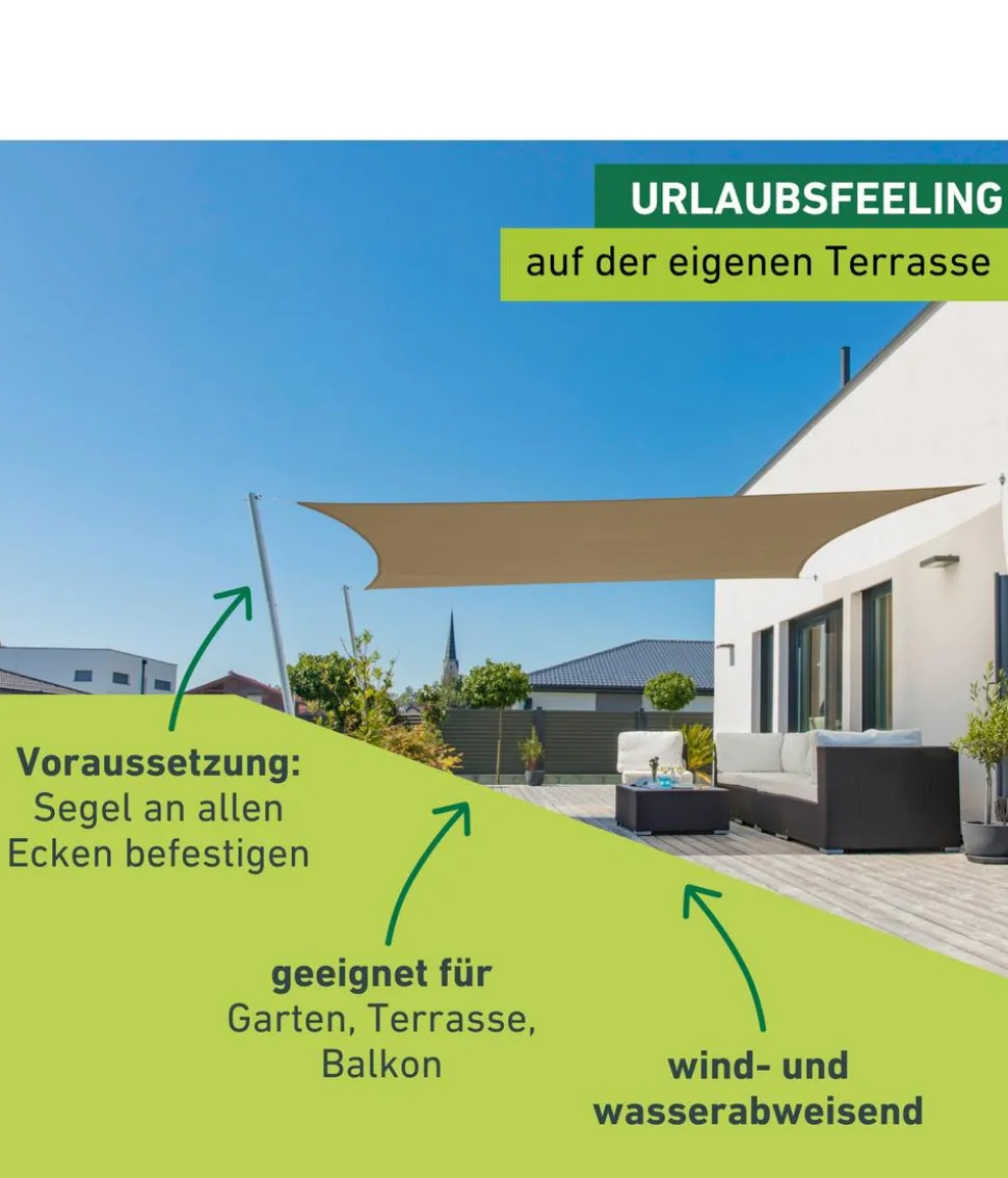 Windhager Sonnensegel Cannes, rechteckig, ca. B500/T400 cm