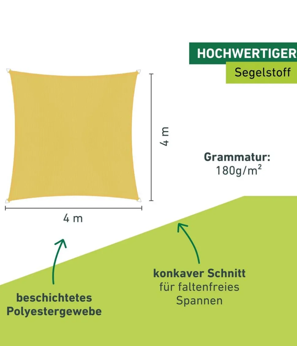 Windhager Sonnensegel Cannes, quadratisch, ca. B400/T400 cm