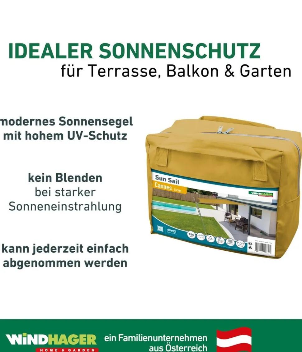 Windhager Sonnensegel Cannes, quadratisch, ca. B500/T500 cm