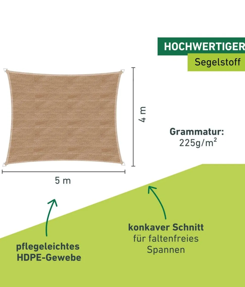 Windhager Sonnensegel Capri, rechteckig, ca. B500/T400 cm