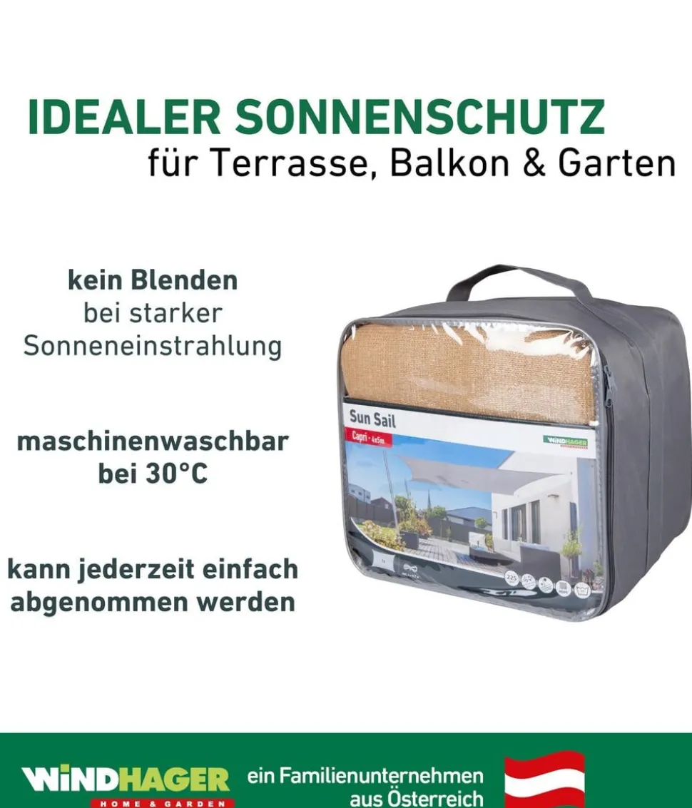 Windhager Sonnensegel Capri, rechteckig, ca. B500/T400 cm