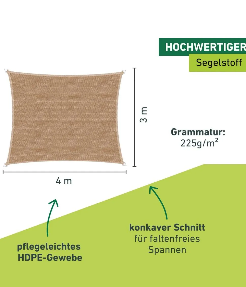 Windhager Sonnensegel Capri, rechteckig, ca. B400/T300 cm