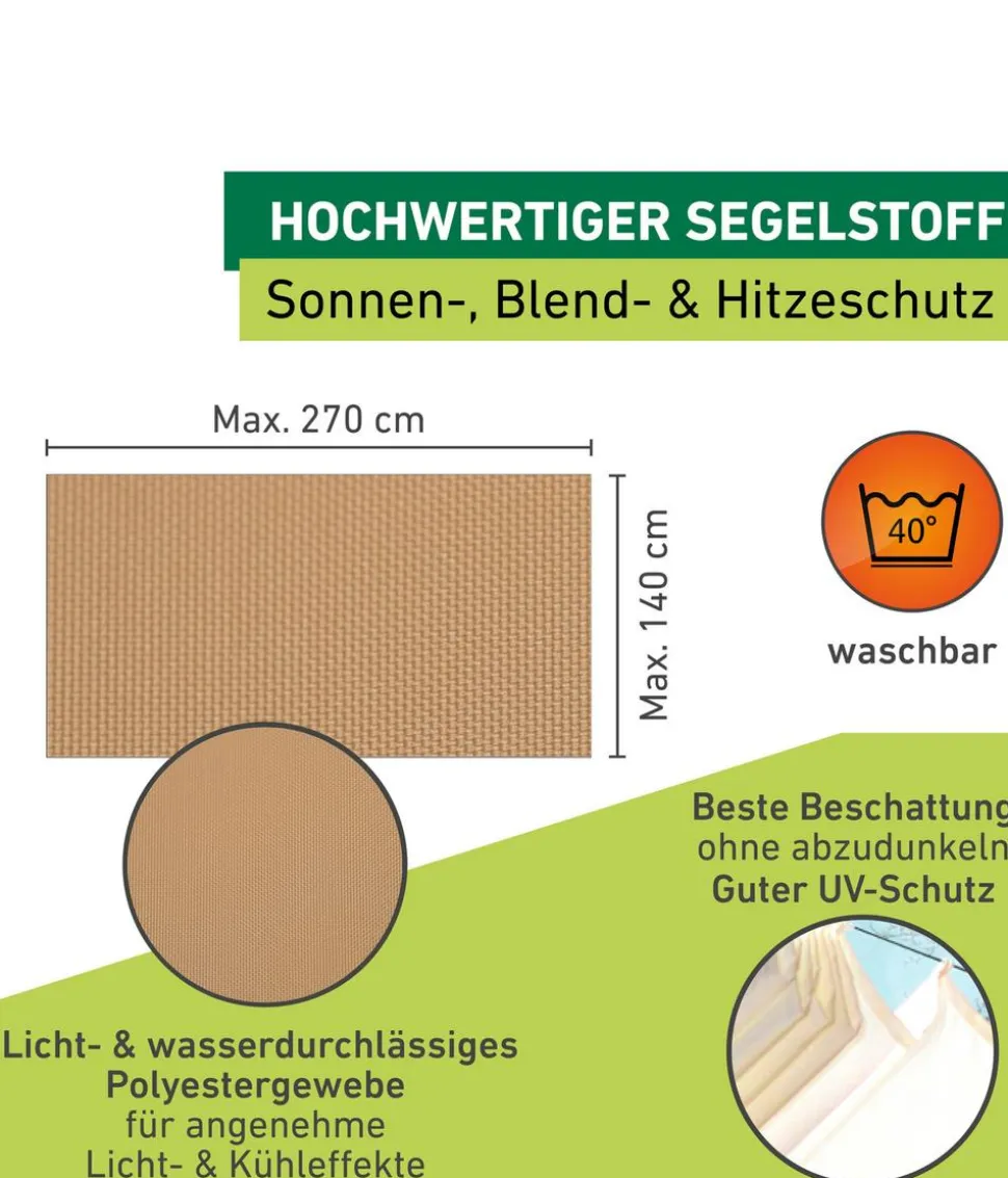 Windhager Sonnensegel, rechteckig,ca. B270/T140cm