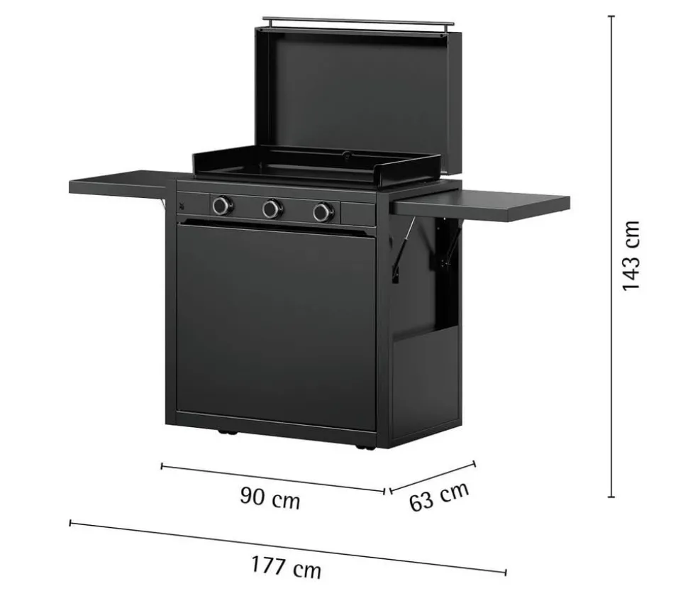 WMF Plancha Set 75G mit Wagen, ca. B90/H99,5/T63 cm