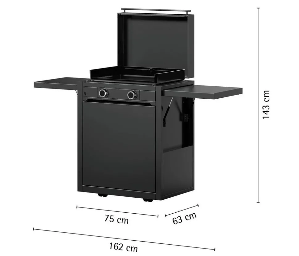 WMF Plancha Set 60G mit Wagen, ca. H75/B99,5/T63 cm