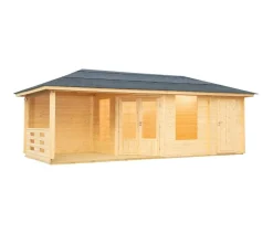 Wolff Finnhaus Gartenhaus Anna 40-A/2, inkl. Terrasse, ca. B755/H284/T351 cm