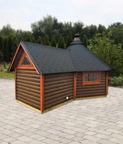 Wolff Finnhaus Gartenhaus Grillkota 9 de luxe, inkl. Anbau, ca. B426/H364/T574 cm