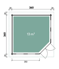 Wolff Finnhaus Gartenhaus Katrin 44-B, ca. B412/H301/T412 cm