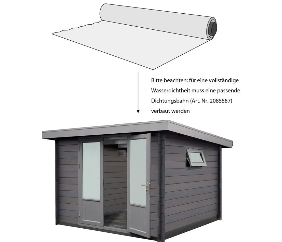 Wolff Finnhaus Gartenhaus WPC-Trend D, ca. B340/H221/332 cm