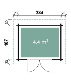 Wolff Finnhaus Gartenhaus WPC-Trend B, ca. B280/H222/T240 cm