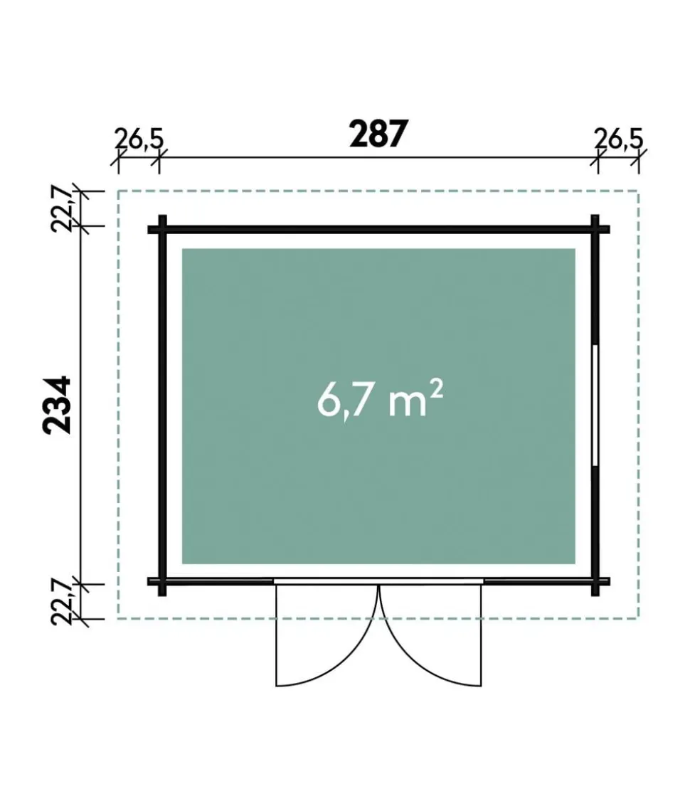 Wolff Finnhaus Gartenhaus WPC-Trend C, ca. B340/H222/279 cm