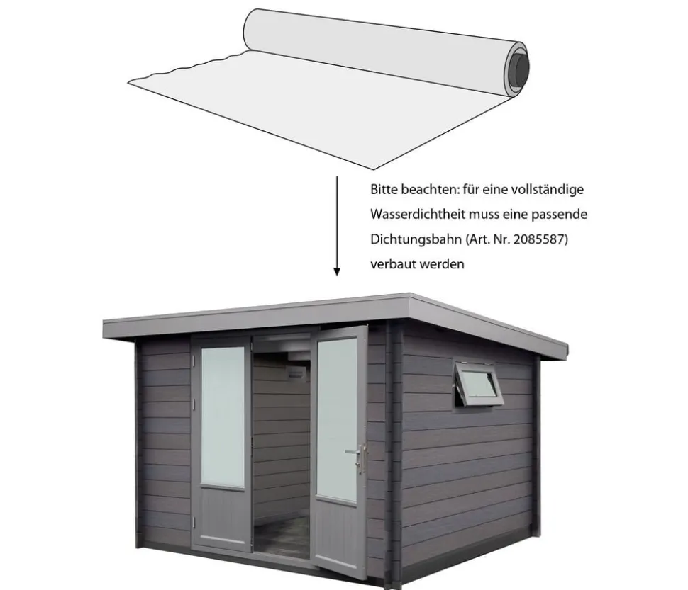 Wolff Finnhaus Gartenhaus WPC-Trend C, ca. B340/H222/279 cm