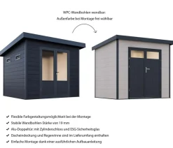 Wolff Finnhaus Gerätehaus Nives 2724, ca. B300/H237/T277 cm