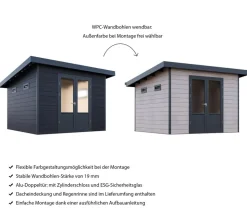 Wolff Finnhaus Gerätehaus Terra 3030, ca. B365/H237/T341 cm