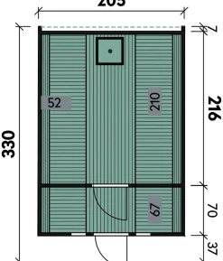 Wolff Finnhaus Saunafass Basic 330 Bausatz, ca. B205/H210/T330 cm