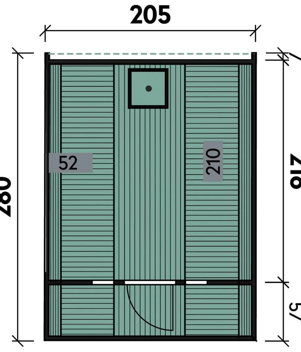 Wolff Finnhaus Saunafass Basic 280 Bausatz, ca. B205/H210/T280 cm