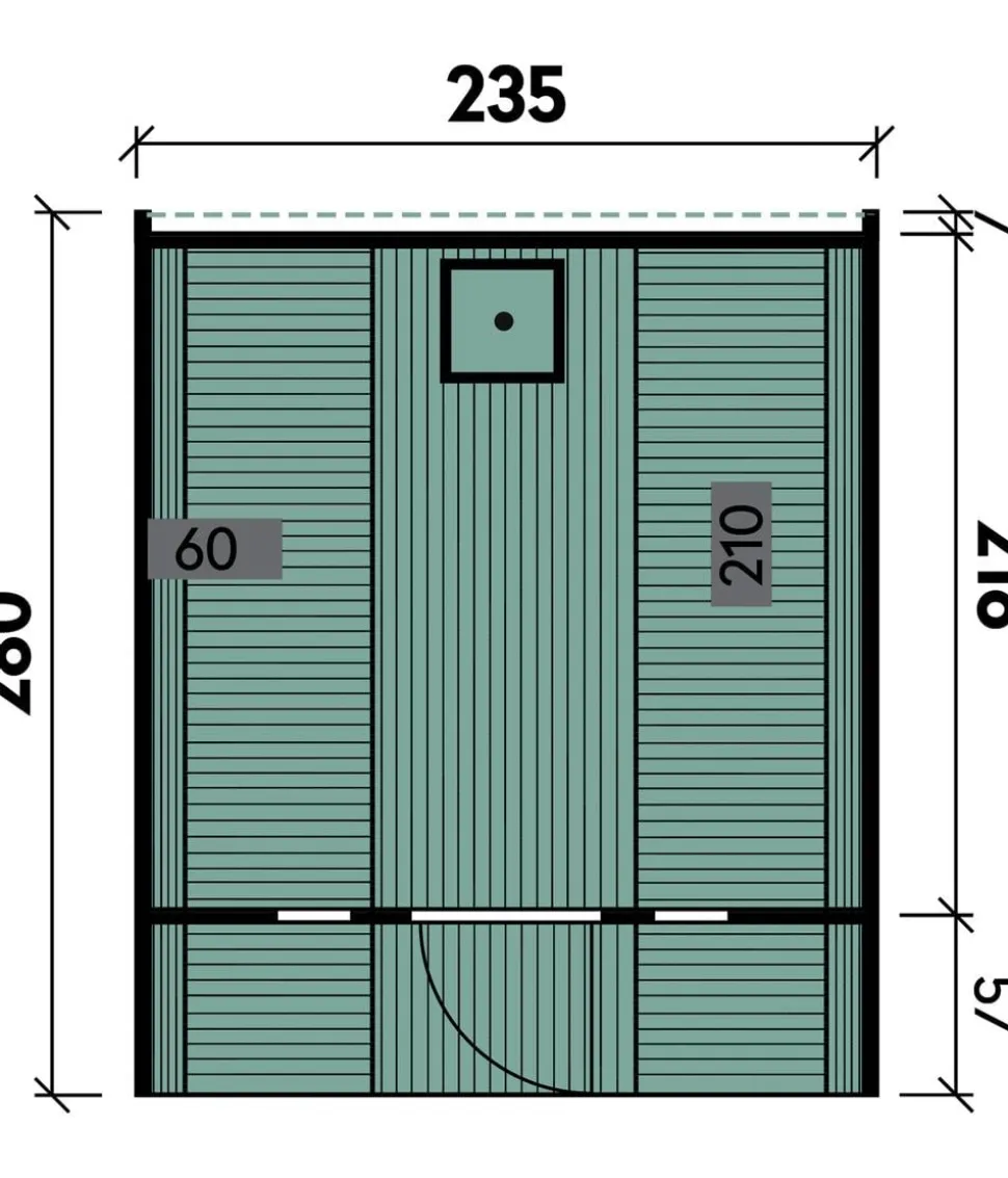 Wolff Finnhaus Saunafass 280 de luxe Bausatz, Thermoholz, ca. B235/H242/T280 cm