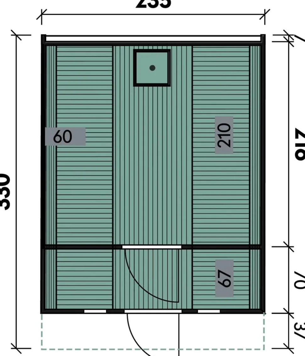 Wolff Finnhaus Saunafass 330 de luxe Bausatz, Thermoholz, ca. B235/H242/T330 cm