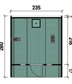 Wolff Finnhaus Saunafass 280 de luxe Bausatz, ca. B235/H242/T280 cm