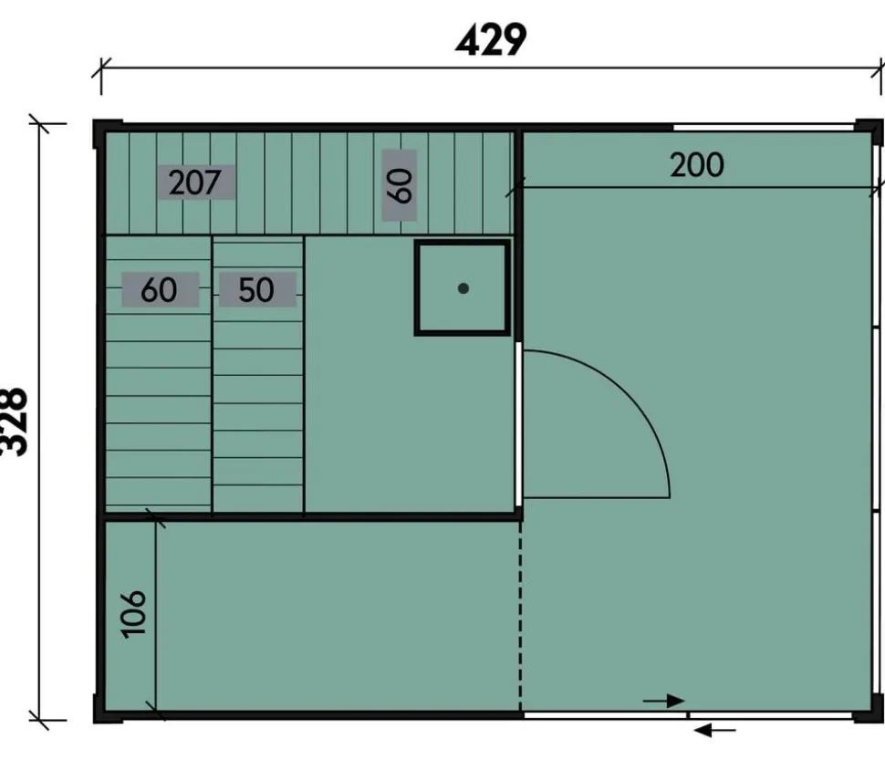 Wolff Finnhaus Sauna Paradiso 4x3, ca. B429/H261/T328 cm